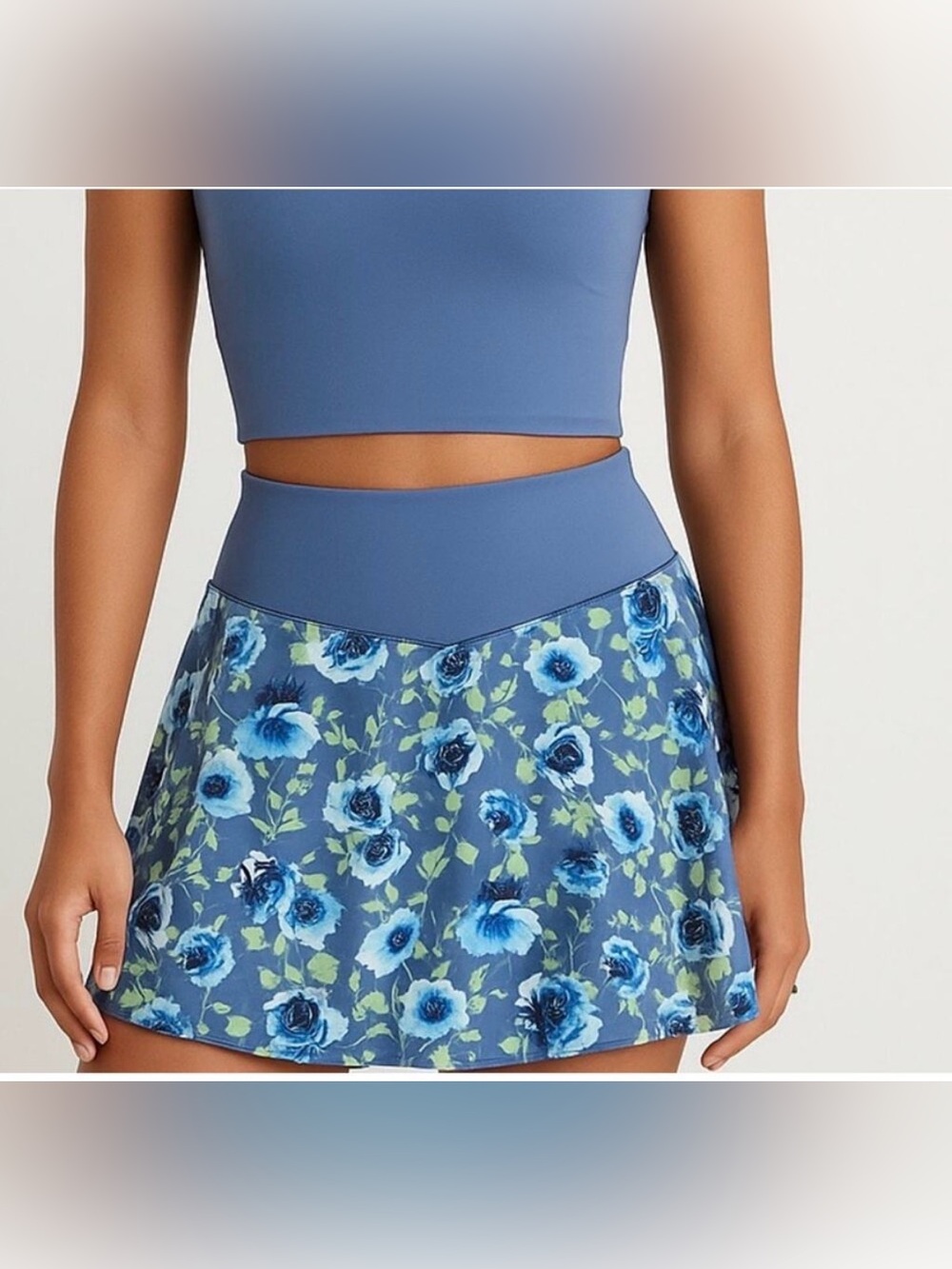 OFFLINE by Aerie Blue Floral Skort Athletic Athleisure Tennis Pickleball Medium